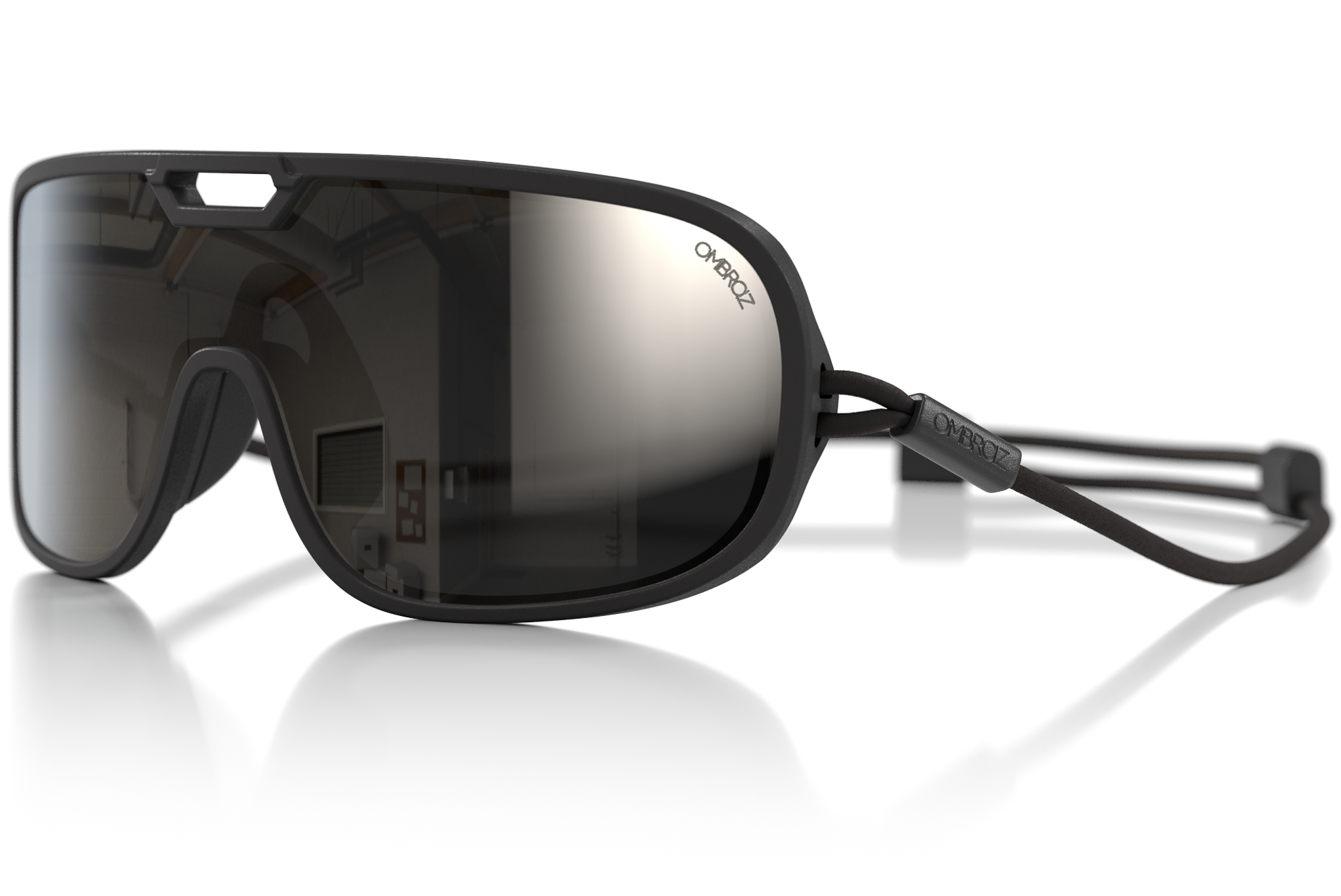 小物 ombraz REFUGIO charcoal Ombraz Refugio Regular Charcoal Frame Grey with Silver Mirror Lens